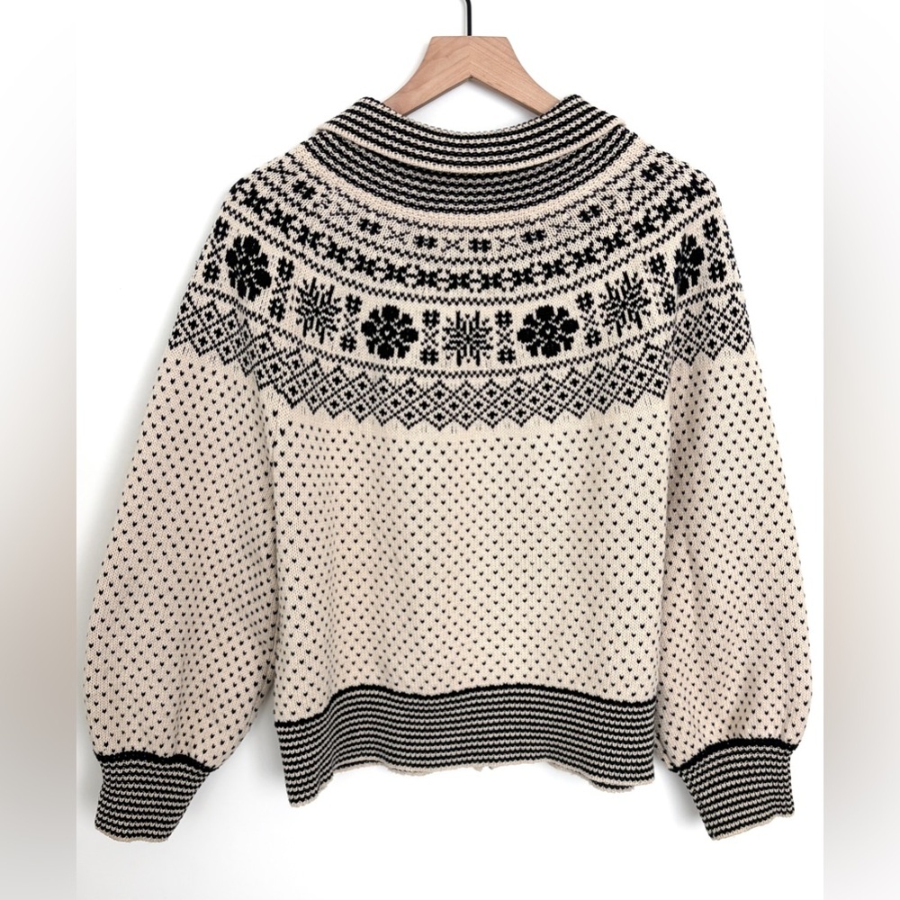 THE GREAT. The Ranch Cardigan Snow Day Fair Isle Size M - Picture 8 of 8